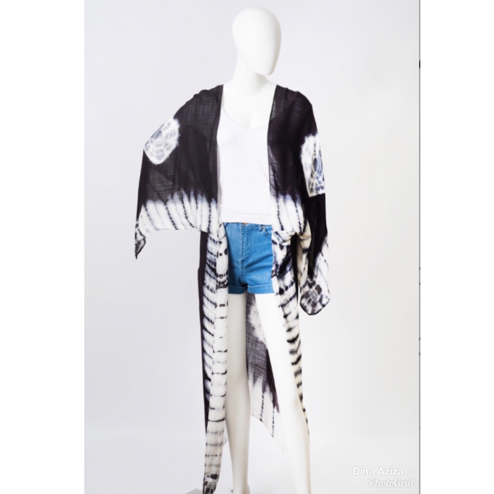 Last 1 New Boho Tie-Dye Cardi-Wrap Kimono - Picture 4 of 4